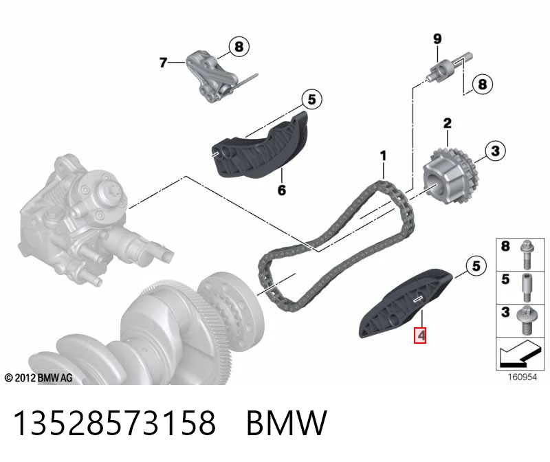 13528573158 BMW Tłumik drgań łańcucha rozrządu dolny