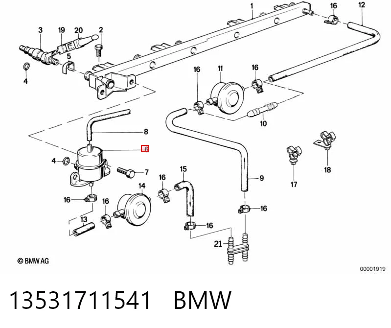 13531711541 BMW Regulator ciśnienia paliwa w listwie paliwowej