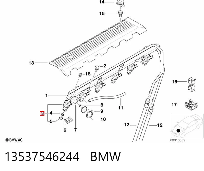 13537546244 BMW Wtryskiwacz paliwa