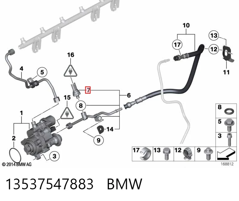 13537547883 BMW Czujnik ciśnienia paliwa