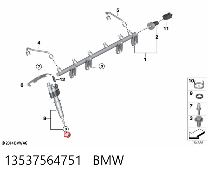 13537564751 BMW Pierścień uszczelniający wtryskiwacza