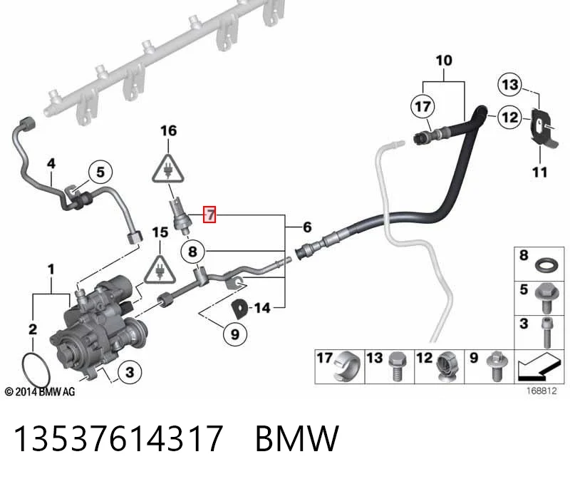 13537614317 BMW Czujnik ciśnienia paliwa