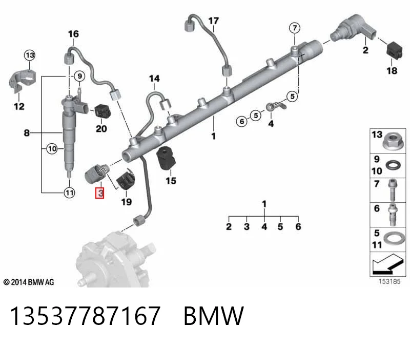 13537787167 BMW Czujnik ciśnienia paliwa