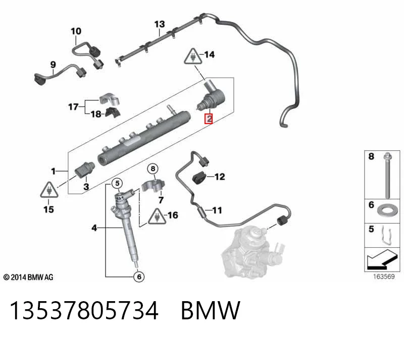 13537805734 BMW Regulator ciśnienia paliwa w listwie paliwowej