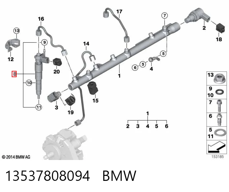 13537808094 BMW Wtryskiwacz paliwa