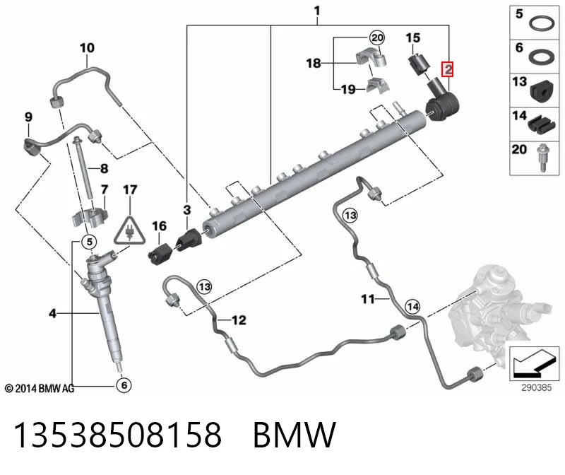13538508158 BMW Zawór regulacji ciśnienia (zawór redukcyjny pompy wtryskowej) System Common-Rail