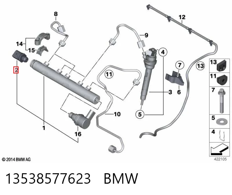 13538577623 BMW Czujnik ciśnienia paliwa