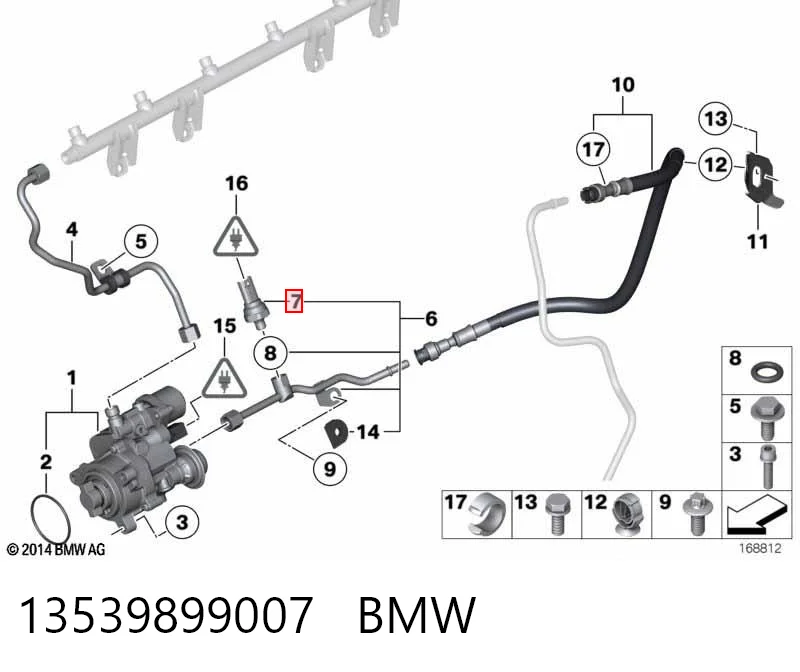 13539899007 BMW Czujnik ciśnienia paliwa