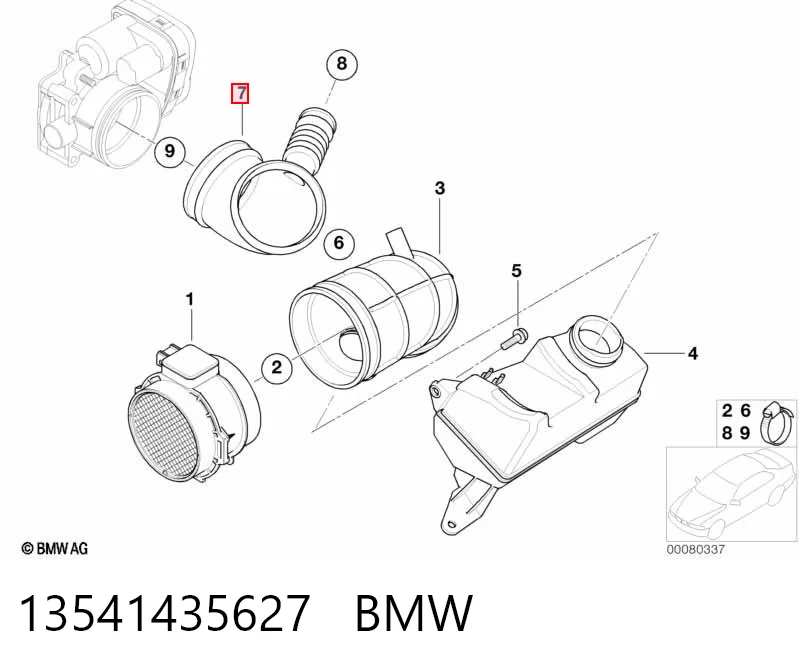 13541435627 BMW Króciec powietrza, przepustnicy