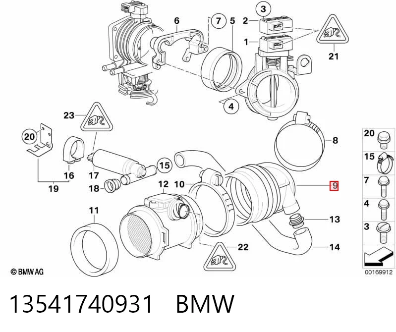 13541740931 BMW Króciec powietrza, przepływomierz
