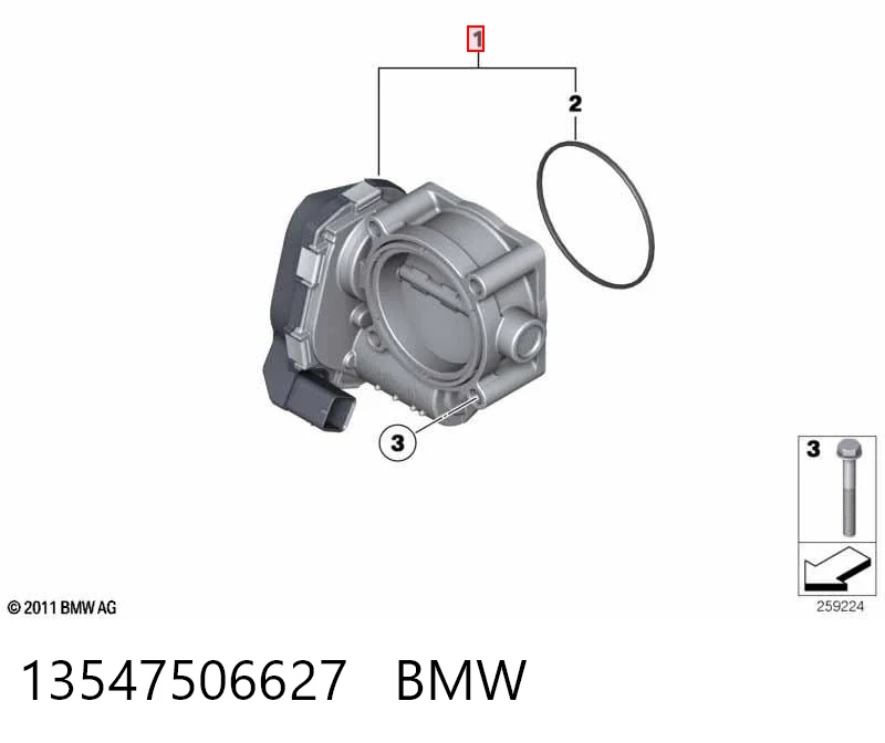 13547506627 BMW Przepustnica, komplet