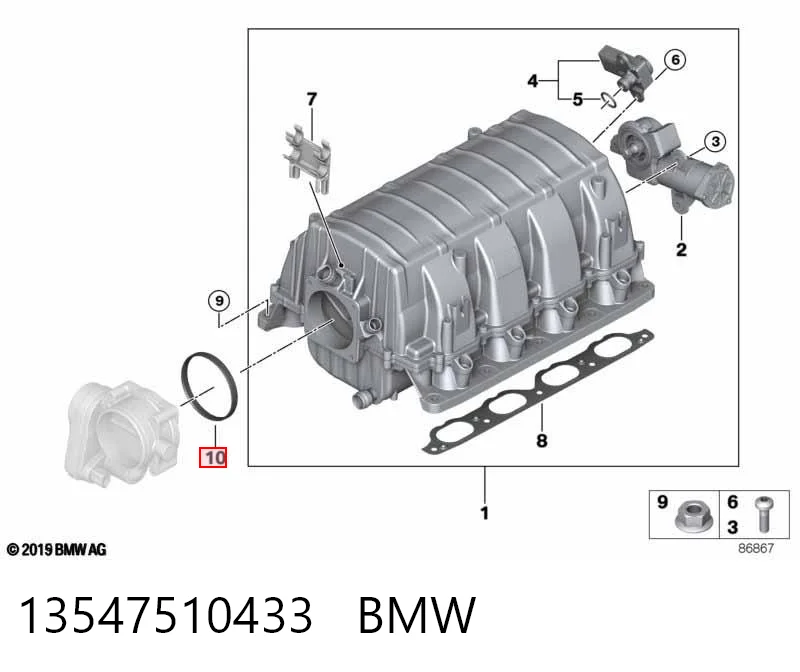 13547510433 BMW Uszczelka przepustnicy