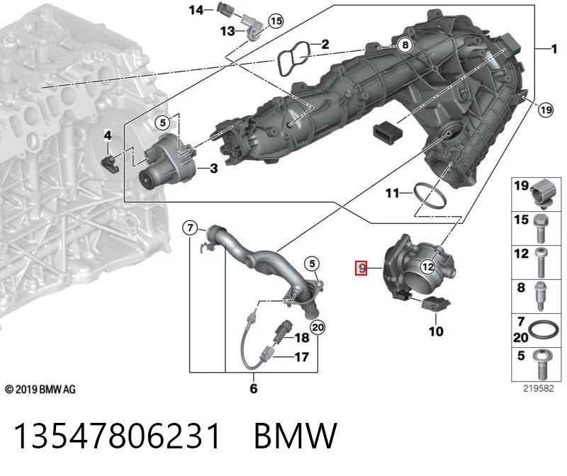13547806231 BMW Przepustnica, komplet