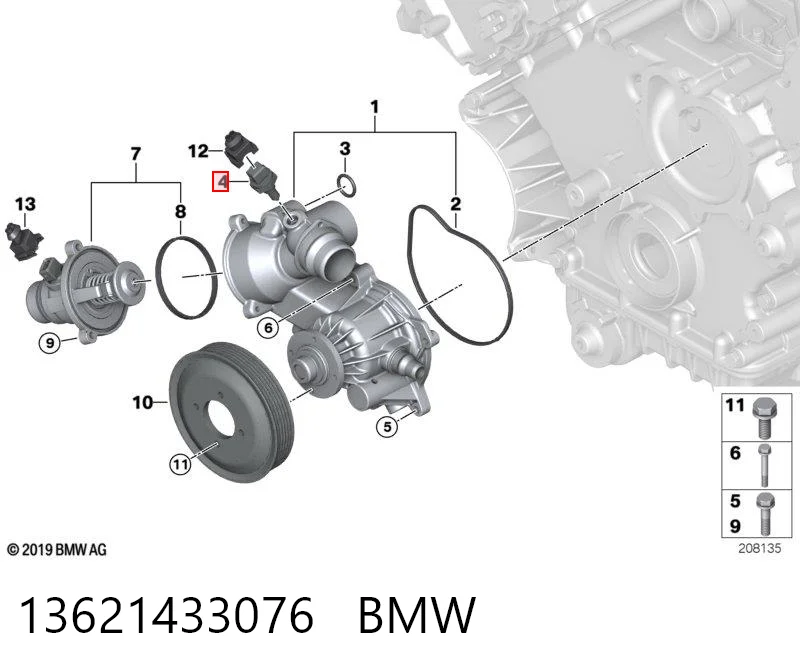 13621433076 BMW Czujnik temperatury płynu chłodzącego