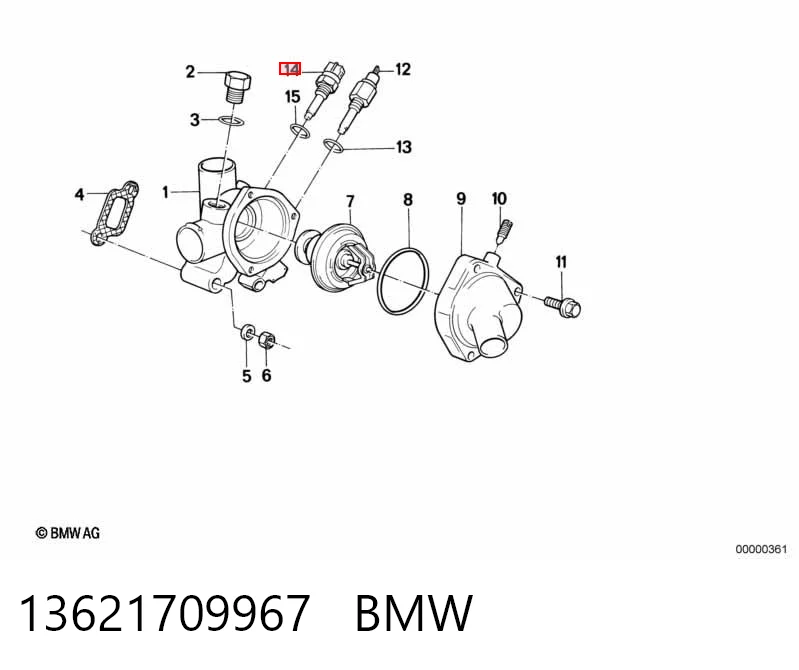 13621709967 BMW Czujnik temperatury płynu chłodzącego
