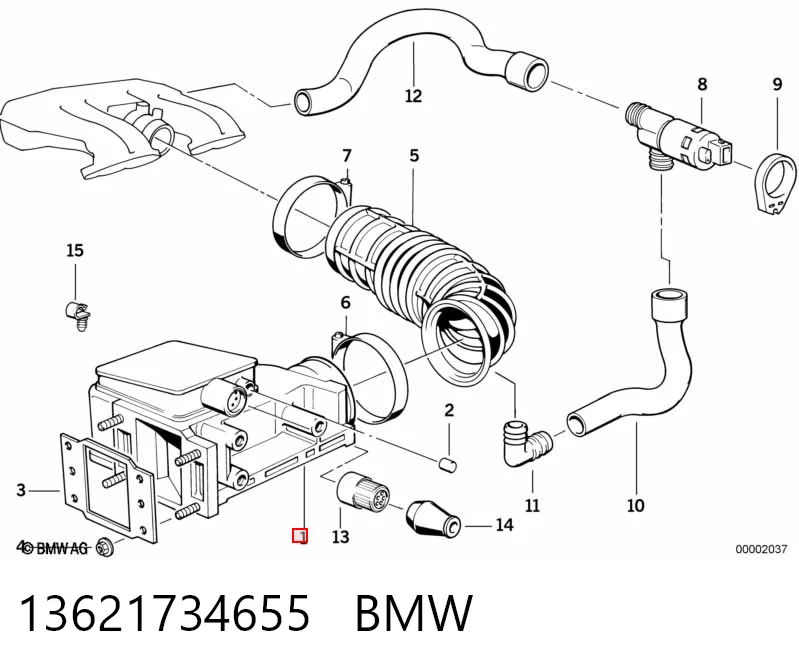 Czujnik przepływu powietrza, przepływomierz powietrza M.A.F. do BMW 3  E30