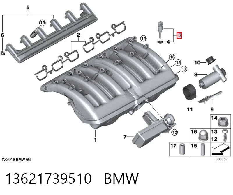 13621739510 BMW Czujnik temperatury powietrza wlotowego