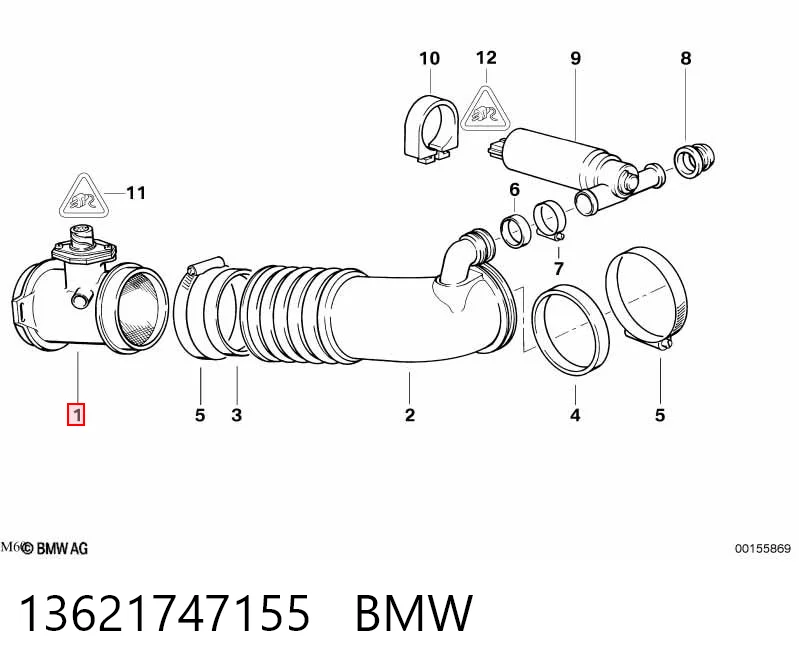 13621747155 BMW Czujnik przepływu powietrza, przepływomierz powietrza M.A.F.