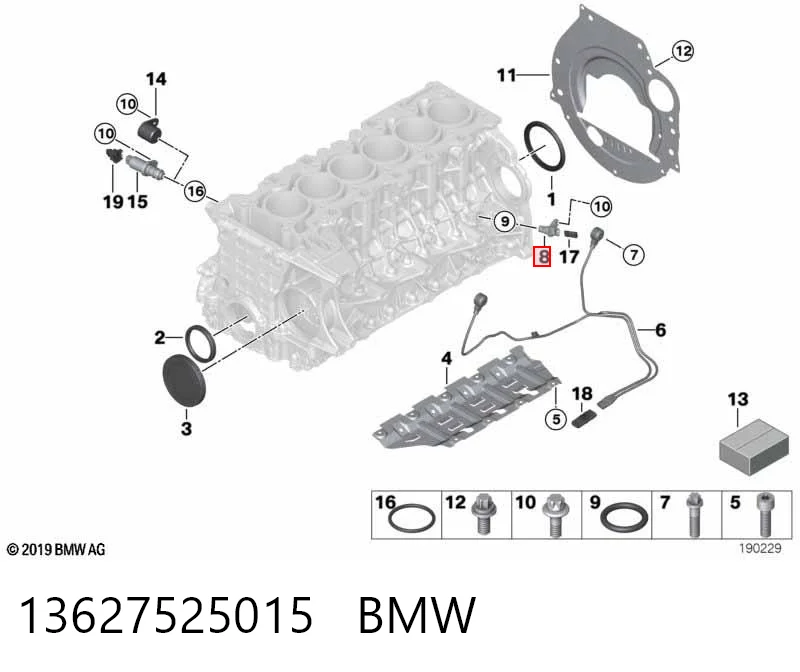13627525015 BMW Czujnik położenia wału korbowego