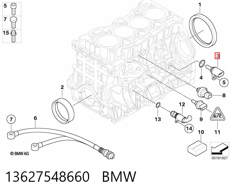 13627548660 BMW Czujnik położenia wału korbowego