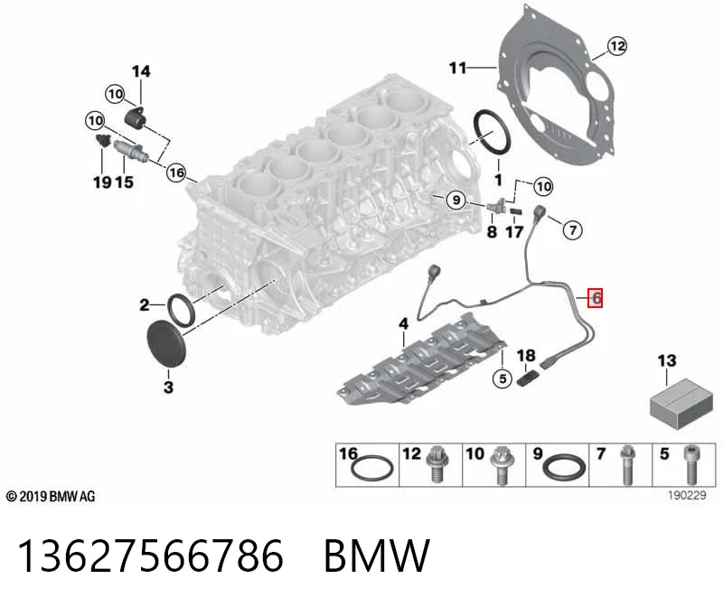 13627566786 BMW Czujnik stukowy (czujnik spalania stukowego)