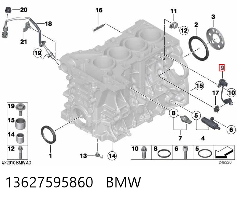 13627595860 BMW Czujnik położenia wału korbowego