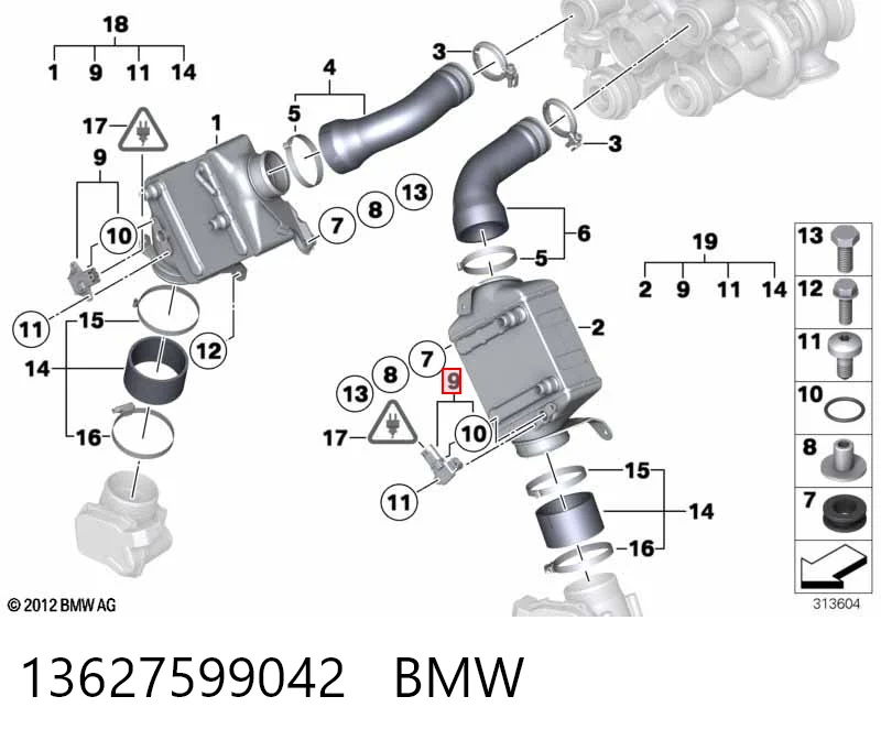 13627599042 BMW Czujnik ciśnienia w kolektorze ssącym, MAP