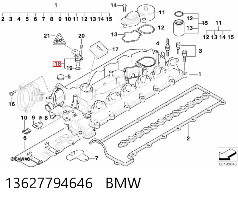 13627794646 BMW Czujnik położenia wałka rozrządu