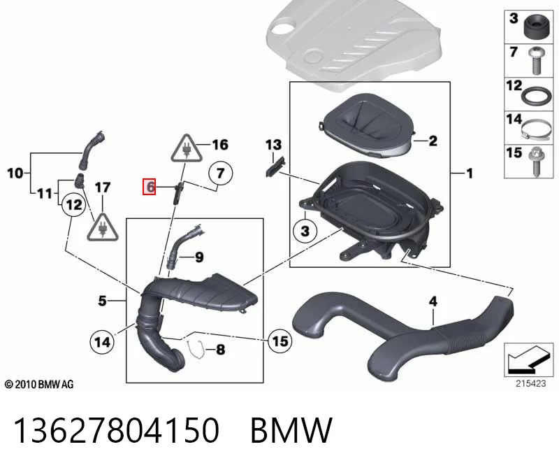 13627804150 BMW Czujnik przepływu powietrza, przepływomierz powietrza M.A.F.