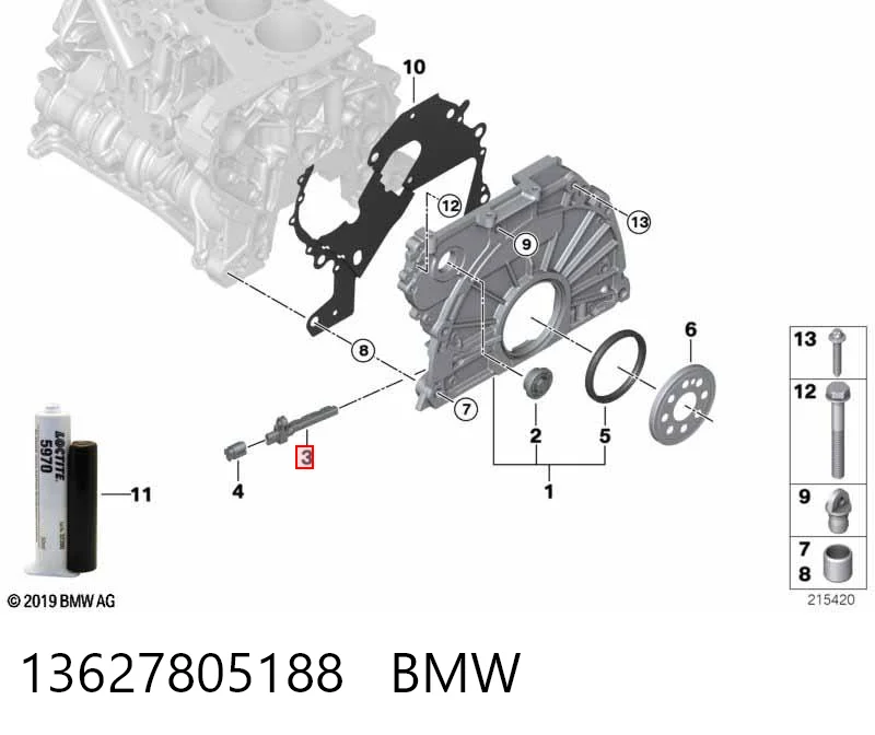 13627805188 BMW Czujnik położenia wału korbowego