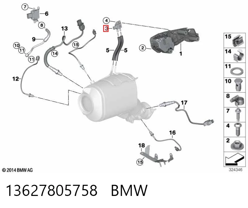 13627805758 BMW Czujnik ciśnienia w kolektorze ssącym, MAP
