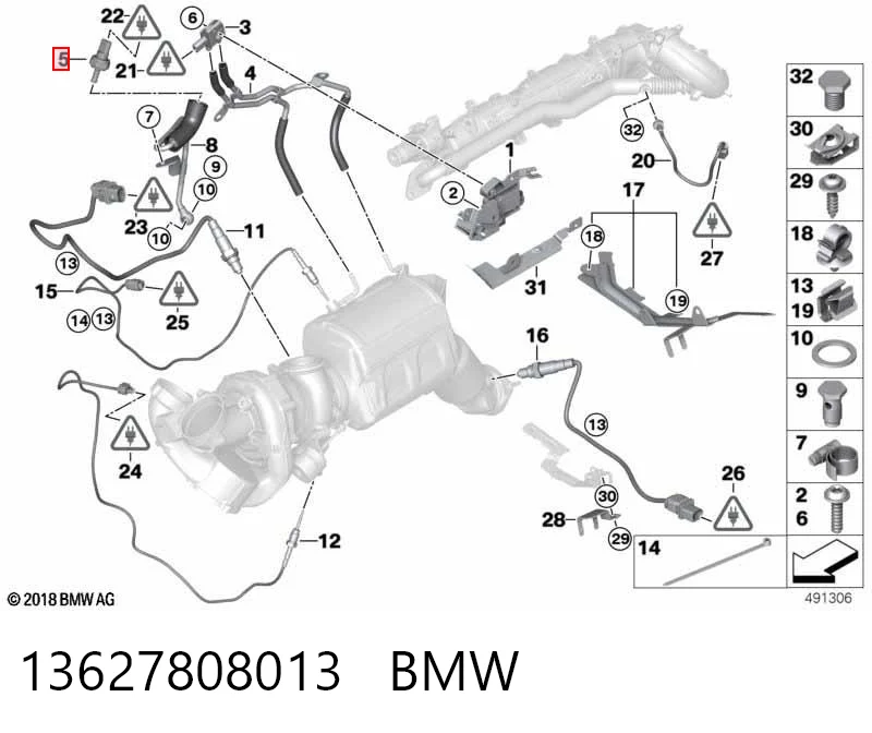 13627808013 BMW Czujnik ciśnienia spalin