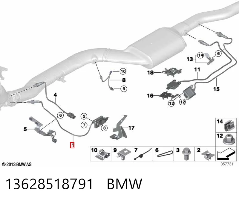 13628518791 BMW Czujnik tlenków azotu NOX przedni