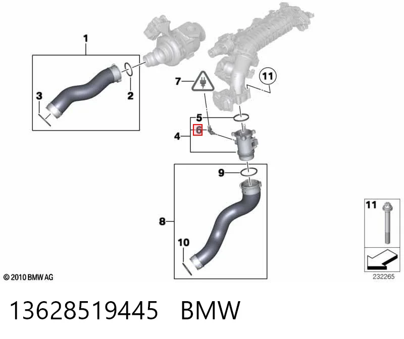 13628519445 BMW Czujnik temperatury powietrza wlotowego