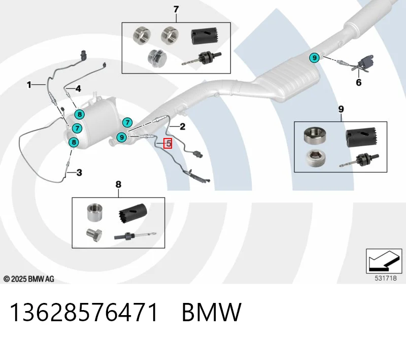 13628576471 BMW Czujnik tlenków azotu NOX przedni