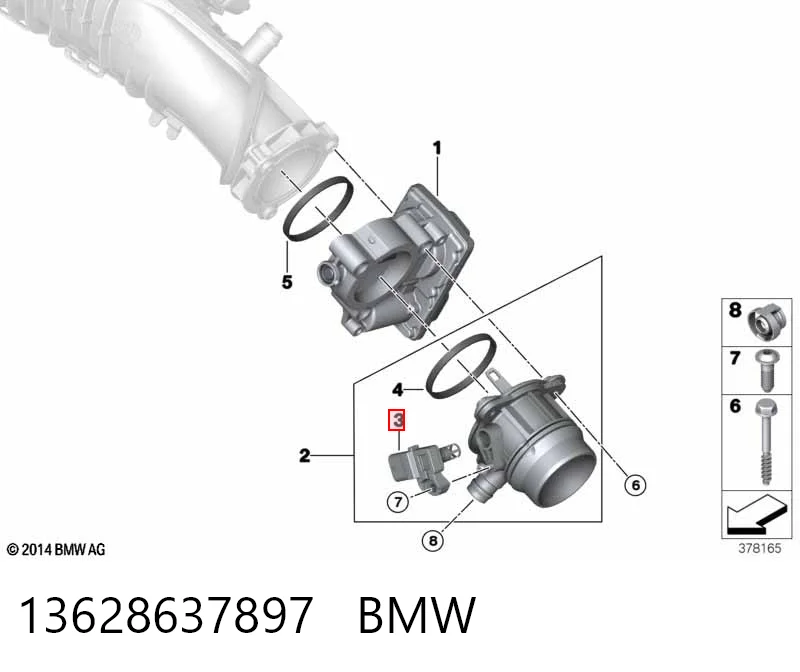 13628637897 BMW Czujnik ciśnienia doładowania (powietrza w turbinę)