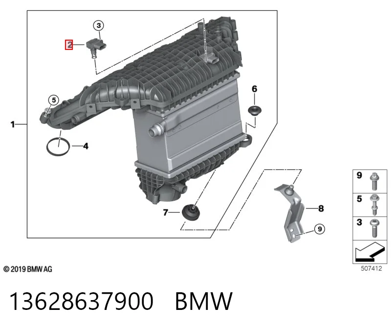 13628637900 BMW Czujnik ciśnienia w kolektorze ssącym, MAP