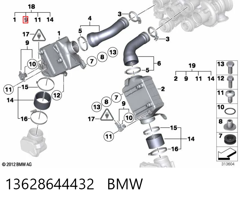 13628644432 BMW Czujnik ciśnienia w kolektorze ssącym, MAP