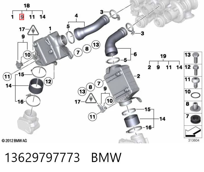 13629797773 BMW Czujnik ciśnienia w kolektorze ssącym, MAP