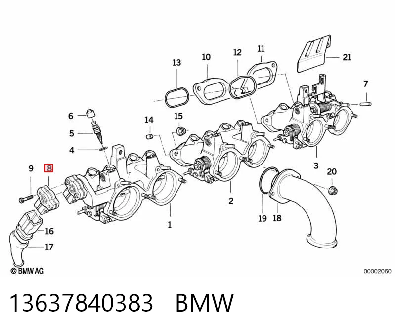 13637840383 BMW Czujnik położenia przepustnicy (potencjometr)