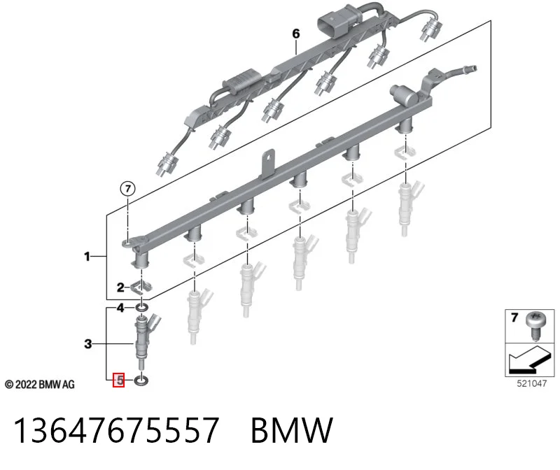 13647675557 BMW Pierścień uszczelniający wtryskiwacza