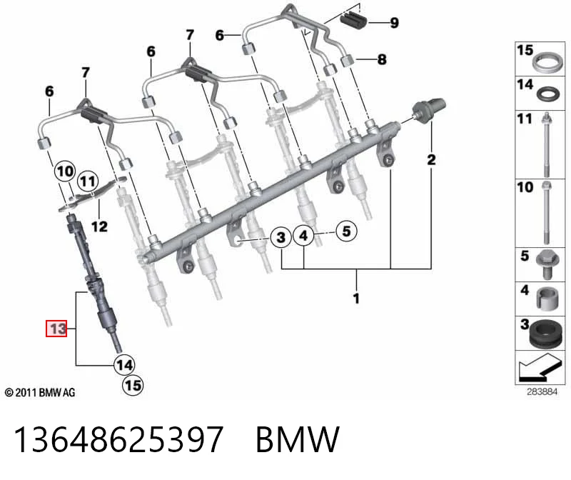 13648625397 BMW Wtryskiwacz paliwa