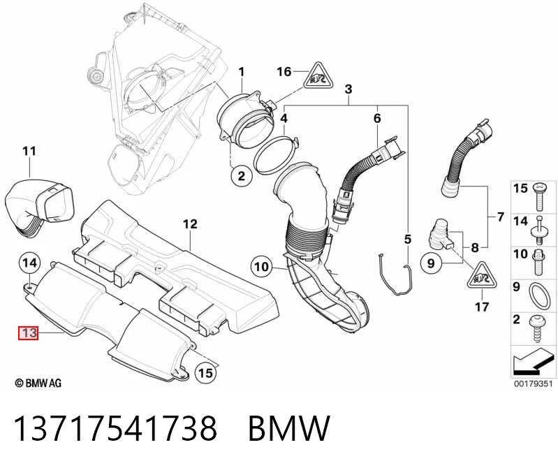 13717541738 BMW Wlot powietrza do filtra powietrza