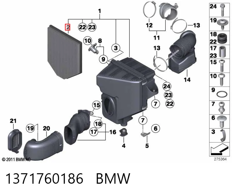 1371760186 BMW Filtr powietrza
