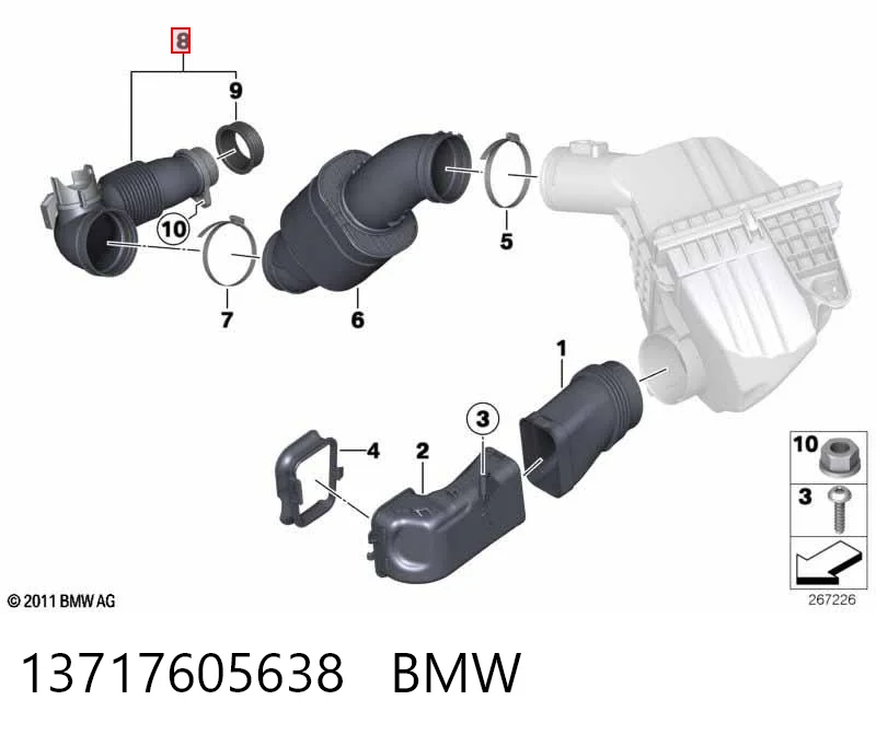13717605638 BMW Przewód (króciec) intercoolera