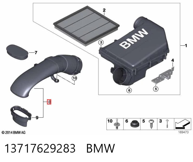 13717629283 BMW Wlot powietrza do filtra powietrza