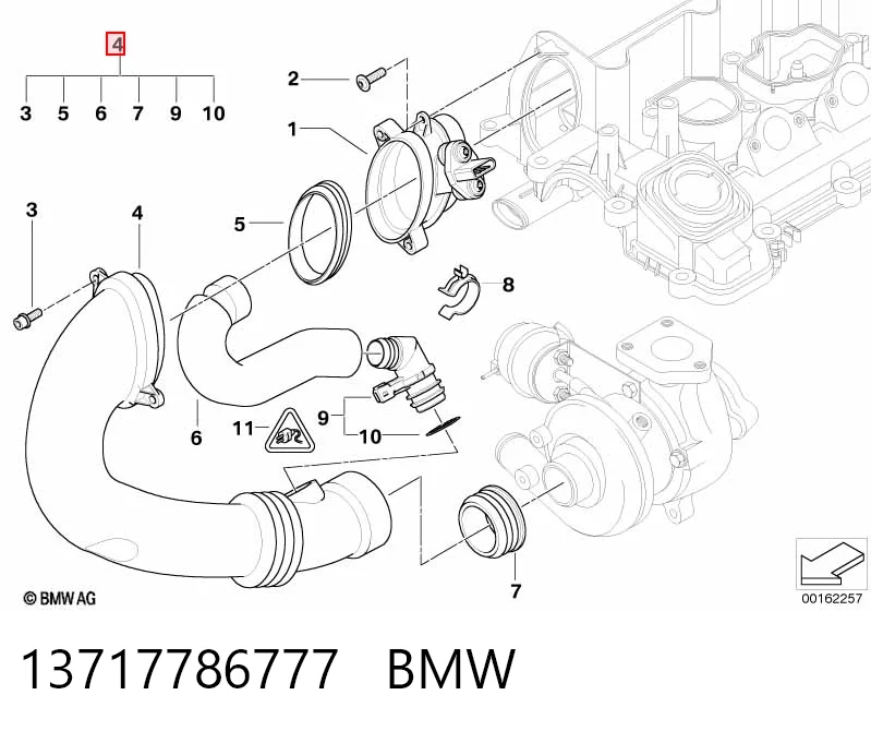 Króciec powietrza, przepływomierz BMW 7 sedana (E65, E66, E67) (2001 - 2008) cena, od 75,75 USD