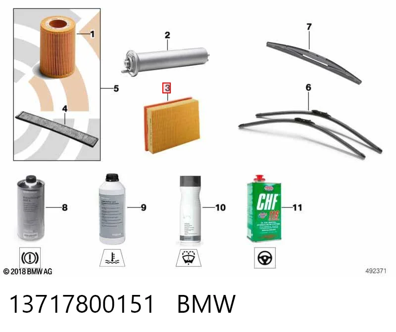 13717800151 BMW Filtr powietrza