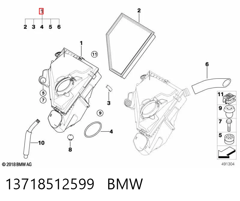 Obudowa filtra powietrza do BMW 3  E90