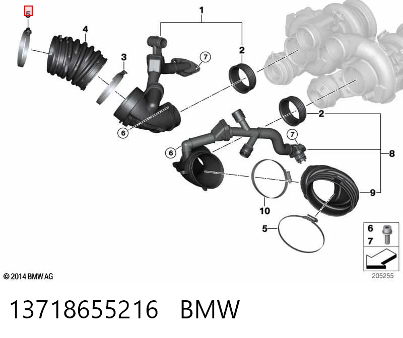 13718655216 BMW Uszczelka turbiny doładowania, dopływ